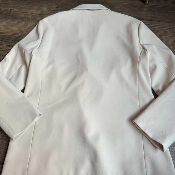 ABERCROMBIE & FITCH NUDE NEUTRAL TAUPE CREAM RELAXED BLAZER SUIT JACKET - SMALL - Picture 8 of 9